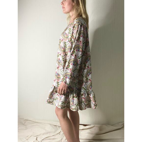 CYNTHIA ROWLEY Silk Floral Babydoll Mini Dress US 4 - Picture 6 of 16